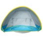 Cort de plaja cu piscina pentru copii, protectie UV, poliester, 56x56x3cm, albastru/galben Cort de plaja cu piscina pentru copii, protectie UV, poliester, 56x56x3cm, albastru/galben