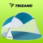Cort de plaja, maner transport, accesorii montare incluse, fibra sticla/PE, 190x120x90cm, turcoaz/alb