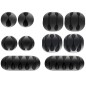 Organizator cabluri, 10 bucati, autoadeziv, 3 forme, negru