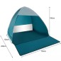 Cort plaja, protectie UV, husa, inchidere fermoar, 150x120x100 cm, alb albastru Cort plaja, protectie UV, husa, inchidere fermoar, 150x120x100 cm, alb albastru