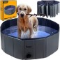 Piscina pliabila pentru caini, universala, robinet scurgere, PVC/MDF, 100x30 cm Piscina pliabila pentru caini, universala, robinet scurgere, PVC/MDF, 100x30 cm