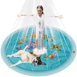 Piscina cu stropitoare pentru copii si animale de companie, PVC, 1,65m, albastru