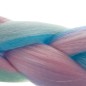 Extensii par sintetic impletit ombre, fibra sintetica, lungime 60cm, violet/albastru