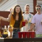 Joc beer pong, set 50 pahare si 3 mingi ping pong, capacitate 450 ml, rosu