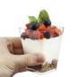 Set 50 cupe pentru desert, 120ml, forma piramida, plastic transparent, 5,8x5,8x7,4 cm