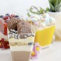 Set 50 cupe pentru desert, 120ml, forma piramida, plastic transparent, 5,8x5,8x7,4 cm