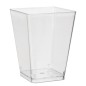 Set 50 cupe pentru desert, 120ml, forma piramida, plastic transparent, 5,8x5,8x7,4 cm
