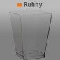 Set 50 cupe pentru desert, 120ml, forma piramida, plastic transparent, 5,8x5,8x7,4 cm