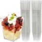 Set 50 cupe pentru desert, 120ml, forma piramida, plastic transparent, 5,8x5,8x7,4 cm