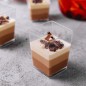 Set 50 cupe pentru desert, 120ml, forma piramida, plastic transparent, 5,8x5,8x7,4 cm