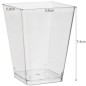 Set 50 cupe pentru desert, 120ml, forma piramida, plastic transparent, 5,8x5,8x7,4 cm