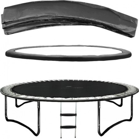 Protectie arcuri trambulina, 244 - 252 cm, protectie UV, PE, negru