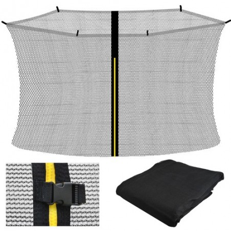 Plasa protectie trambulina, interioara, universala, fermoar si catarame inchidere, 304-312 cm, 6 bare sustinere, gri