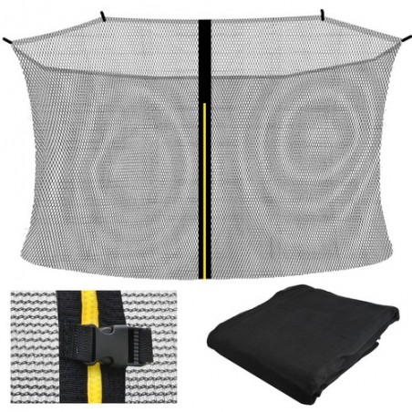 Plasa protectie trambulina, universala, fermoar inchidere, catarame, 365-374 cm, 8 bare sustinere