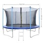 Plasa protectie trambulina, universala, fermoar inchidere, catarame, 365-374 cm, 8 bare sustinere Plasa protectie trambulina, universala, fermoar inchidere, catarame, 365-374 cm, 8 bare sustinere