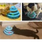 Jucarie interactiva pentru pisici, turn cu bile, 3 niveluri, 3 bile incluse, plastic, 24x24x19 cm, albastru