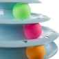 Jucarie interactiva pentru pisici, turn cu bile, 3 niveluri, 3 bile incluse, plastic, 24x24x19 cm, albastru Jucarie interactiva pentru pisici, turn cu bile, 3 niveluri, 3 bile incluse, plastic, 24x24x19 cm, albastru