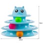 Jucarie interactiva pentru pisici, turn cu bile, 3 niveluri, 3 bile incluse, plastic, 24x24x19 cm, albastru Jucarie interactiva pentru pisici, turn cu bile, 3 niveluri, 3 bile incluse, plastic, 24x24x19 cm, albastru