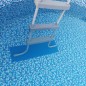 Covoras piscina cu scara, material antiderapant, PVC, 23 x 77 cm, albastru