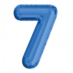Balon cifra 7, inaltime 81 cm, folie aluminiu, albastru