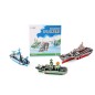 Puzzle 3D cu 3 nave portavion, carton multicolor