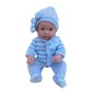 Papusa bebelus, aspect realistic, hainute incluse, caciula, inaltime 45 cm