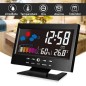 Ceas digital cu termometru si higrometru, control vocal, statie meteo, alarma, snooze, senzor de sunet, ecran LCD Ceas digital cu termometru si higrometru, control vocal, statie meteo, alarma, snooze, senzor de sunet, ecran LCD
