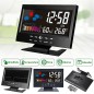 Ceas digital cu termometru si higrometru, control vocal, statie meteo, alarma, snooze, senzor de sunet, ecran LCD Ceas digital cu termometru si higrometru, control vocal, statie meteo, alarma, snooze, senzor de sunet, ecran LCD