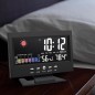Ceas digital cu termometru si higrometru, control vocal, statie meteo, alarma, snooze, senzor de sunet, ecran LCD Ceas digital cu termometru si higrometru, control vocal, statie meteo, alarma, snooze, senzor de sunet, ecran LCD