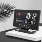 Ceas digital cu termometru si higrometru, control vocal, statie meteo, alarma, snooze, senzor de sunet, ecran LCD Ceas digital cu termometru si higrometru, control vocal, statie meteo, alarma, snooze, senzor de sunet, ecran LCD