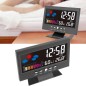 Ceas digital cu termometru si higrometru, control vocal, statie meteo, alarma, snooze, senzor de sunet, ecran LCD Ceas digital cu termometru si higrometru, control vocal, statie meteo, alarma, snooze, senzor de sunet, ecran LCD