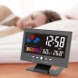 Ceas digital cu termometru si higrometru, control vocal, statie meteo, alarma, snooze, senzor de sunet, ecran LCD Ceas digital cu termometru si higrometru, control vocal, statie meteo, alarma, snooze, senzor de sunet, ecran LCD