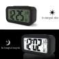 Ceas digital de birou, afisaj LCD, temperatura interior, alarma, data, iluminare de fundal