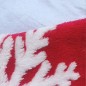 Covor pentru bradul de Craciun, rosu cu fulgi de zapada albi, 120 cm