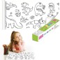Rola autocolanta cu desene de colorat, model dinozauri, hartie, decupare si lipire, 30x300 cm Rola autocolanta cu desene de colorat, model dinozauri, hartie, decupare si lipire, 30x300 cm