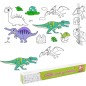 Rola autocolanta cu desene de colorat, model dinozauri, hartie, decupare si lipire, 30x300 cm Rola autocolanta cu desene de colorat, model dinozauri, hartie, decupare si lipire, 30x300 cm
