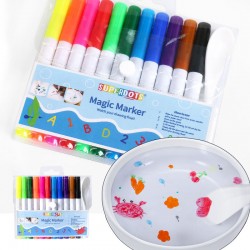 Markere magice pentru desen pe apa, set 11 culori, lingurita ceramica