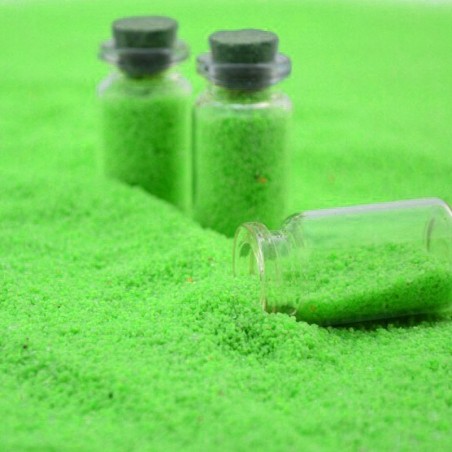 Nisip fosforescent alb care lumineaza verde in intuneric, granulatie fina, 500 grame