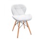 Scaun in stil scandinav, cadru din lemn, tapiterie piele eco, maxim 120 kg, cadru natur