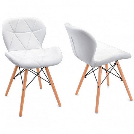 Scaun in stil scandinav, cadru din lemn, tapiterie piele eco, maxim 120 kg, cadru natur