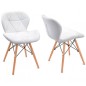 Scaun in stil scandinav, cadru din lemn, tapiterie piele eco, maxim 120 kg, cadru natur