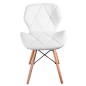 Scaun in stil scandinav, cadru din lemn, tapiterie piele eco, maxim 120 kg, cadru natur