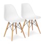 Scaun stil scandinav, pentru bucatarie si dining, alb, picioare lemn natur Scaun stil scandinav, pentru bucatarie si dining, alb, picioare lemn natur