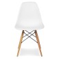 Scaun stil scandinav, pentru bucatarie si dining, alb, picioare lemn natur Scaun stil scandinav, pentru bucatarie si dining, alb, picioare lemn natur