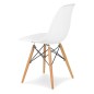 Scaun stil scandinav, pentru bucatarie si dining, alb, picioare lemn natur Scaun stil scandinav, pentru bucatarie si dining, alb, picioare lemn natur