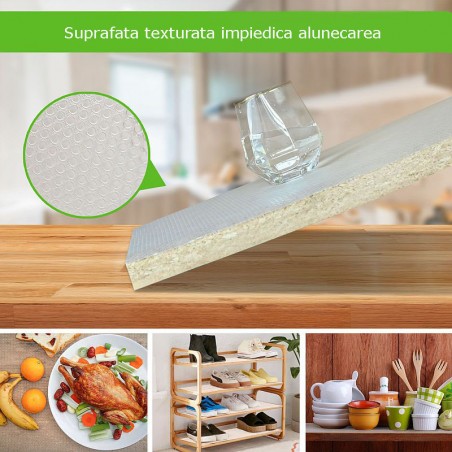 Folie antiaderenta EVA pentru raft, sertare, lavabila, impermeabila, protectie suprafete, rola 30.5x600 cm