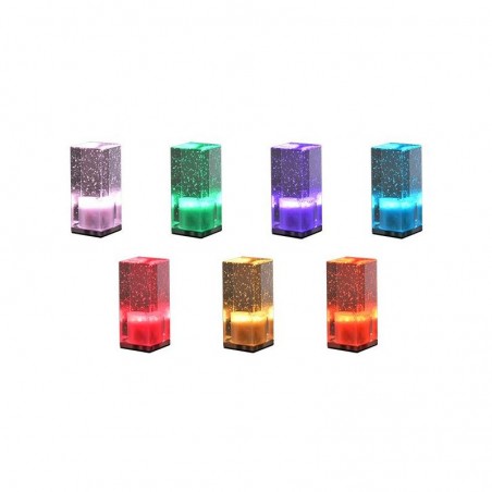 Lampa de masa Cristal, LED RGB, iluminat decorativ, schimbare culoare lumina prin buton tactil, alimentare USB