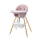 Scaun de masa pentru bebelusi, 3 in 1, suport picioare, tavita si husa detasabile, centura 5 puncte, roz pudra Scaun de masa pentru bebelusi, 3 in 1, suport picioare, tavita si husa detasabile, centura 5 puncte, roz pudra
