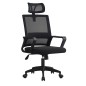 Scaun ergonomic de birou, reglabil si rotativ, tetiera integrata, mesh