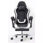 Scaun ergonomic pentru gaming, suport lombar, spatar rabatabil, tetiere, cotiere, inaltime reglabila 122-130 cm, alb negru